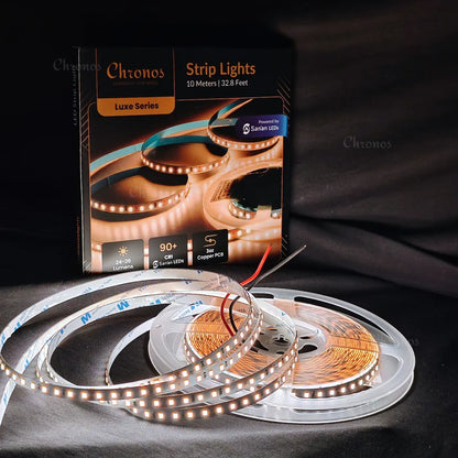Luxe 120 LED 8mm LED Strip Lights - Natural White 24V - CRI90+ Sanan 2835 LED - 10m Roll