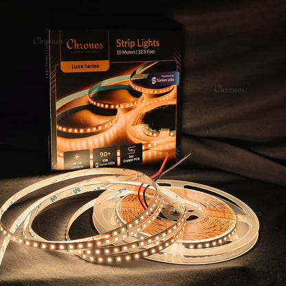 Luxe 120 LED 8mm LED Strip Lights - Warm White 24V - CRI90+ Sanan 2835 LED - 10m Roll