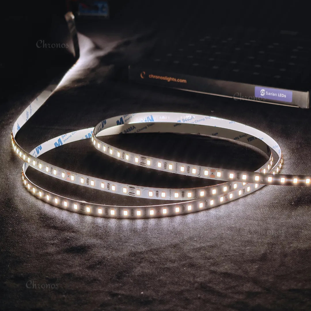 Luxe 120 LED 8mm LED Strip Lights - Natural White 24V - CRI90+ Sanan 2835 LED - 10m Roll