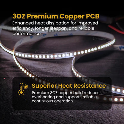 Luxe 180 LED 8mm LED Strip Lights - Cool White 24V - CRI90+ Sanan 2835 LED - 10m Roll