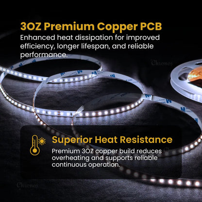 Luxe 120 LED 8mm LED Strip Lights - Cool White 24V - CRI90+ Sanan 2835 LED - 10m Roll