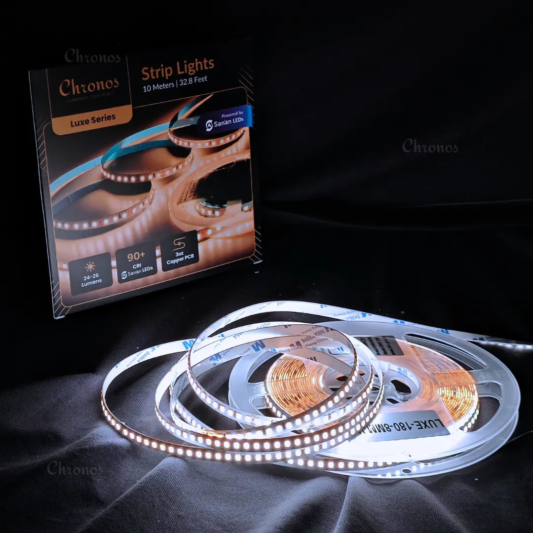 Luxe 180 LED 8mm LED Strip Lights - Cool White 24V - CRI90+ Sanan 2835 LED - 10m Roll